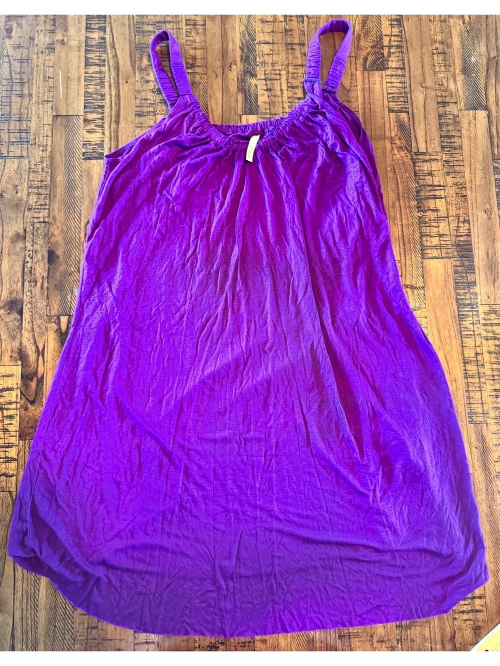 Elan Purple Rayon Spaghetti Strap Dress Large